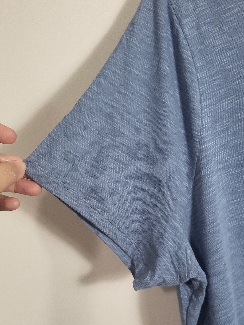 Medium blue roomy tunic wide ruffled hem  women's XL  2764 - Picture 3 of 4